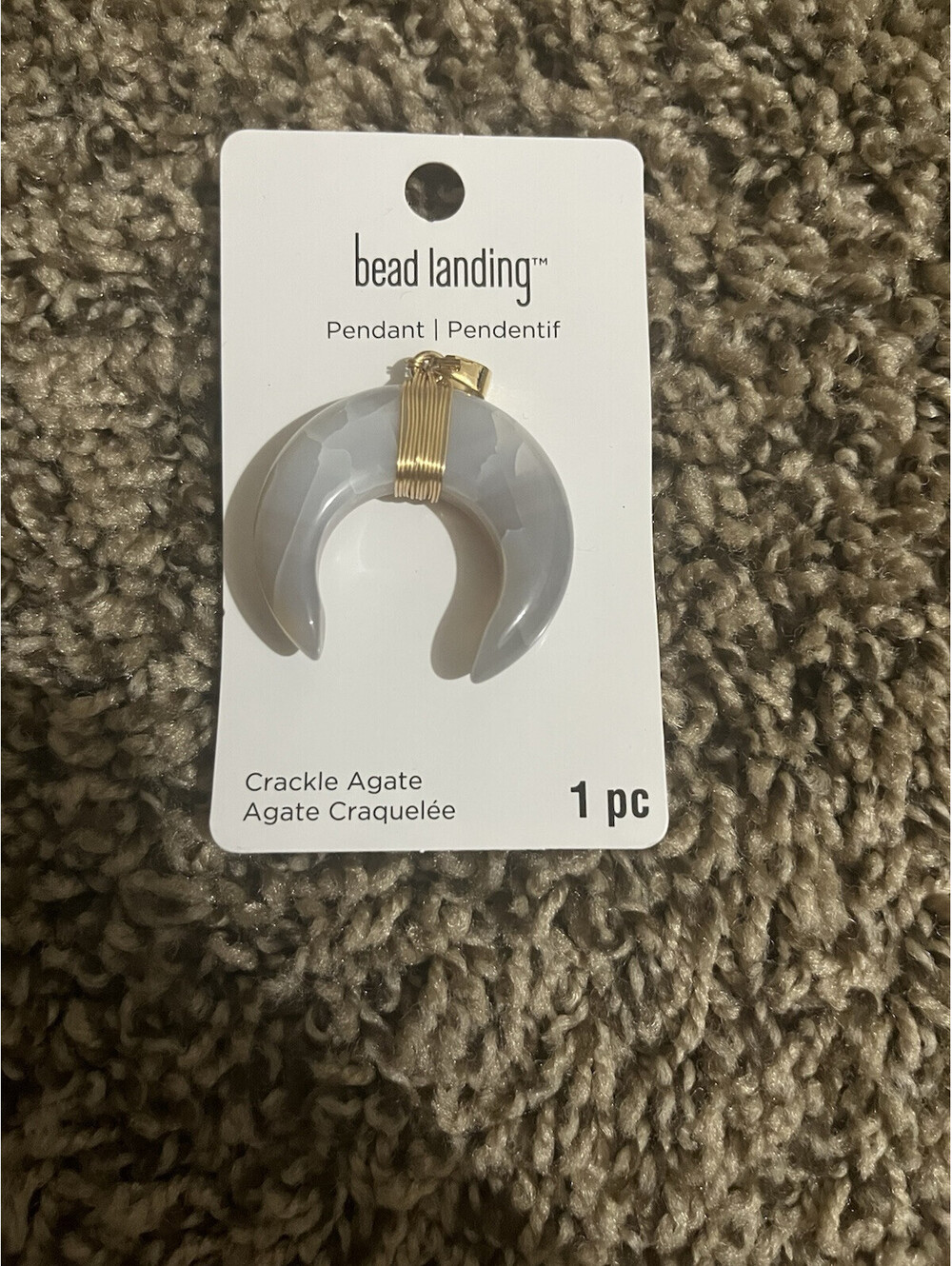 Crackle Agate Horn Shaped pendant